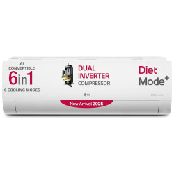 LG 2 Ton 3 Star DUAL Inverter Split AC (Copper, AI Convertible 6-in-1, Diet Mode+, Faster Cooling & Energy Saving, 4 Way Swing, HD Filter with Anti-Virus Protection, US-Q24ENXE, White) LG 2 Ton 3 Star DUAL Inverter Split AC (Copper, AI Convertible 6-in-1, Diet Mode+, Faster Cooling & Energy Saving, 4 Way Swing, HD Filter with Anti-Virus Protection, US-Q24ENXE, White)
