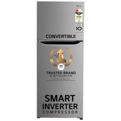 Refrigerator LG S292SPZY Double Door with Smart Diagnosis™, Convertible, Multi Air Flow, Shiny Steel Finish, 2 Star 240L Refrigerator LG S292SPZY Double Door with Smart Diagnosis™, Convertible, Multi Air Flow, Shiny Steel Finish, 2 Star 240L